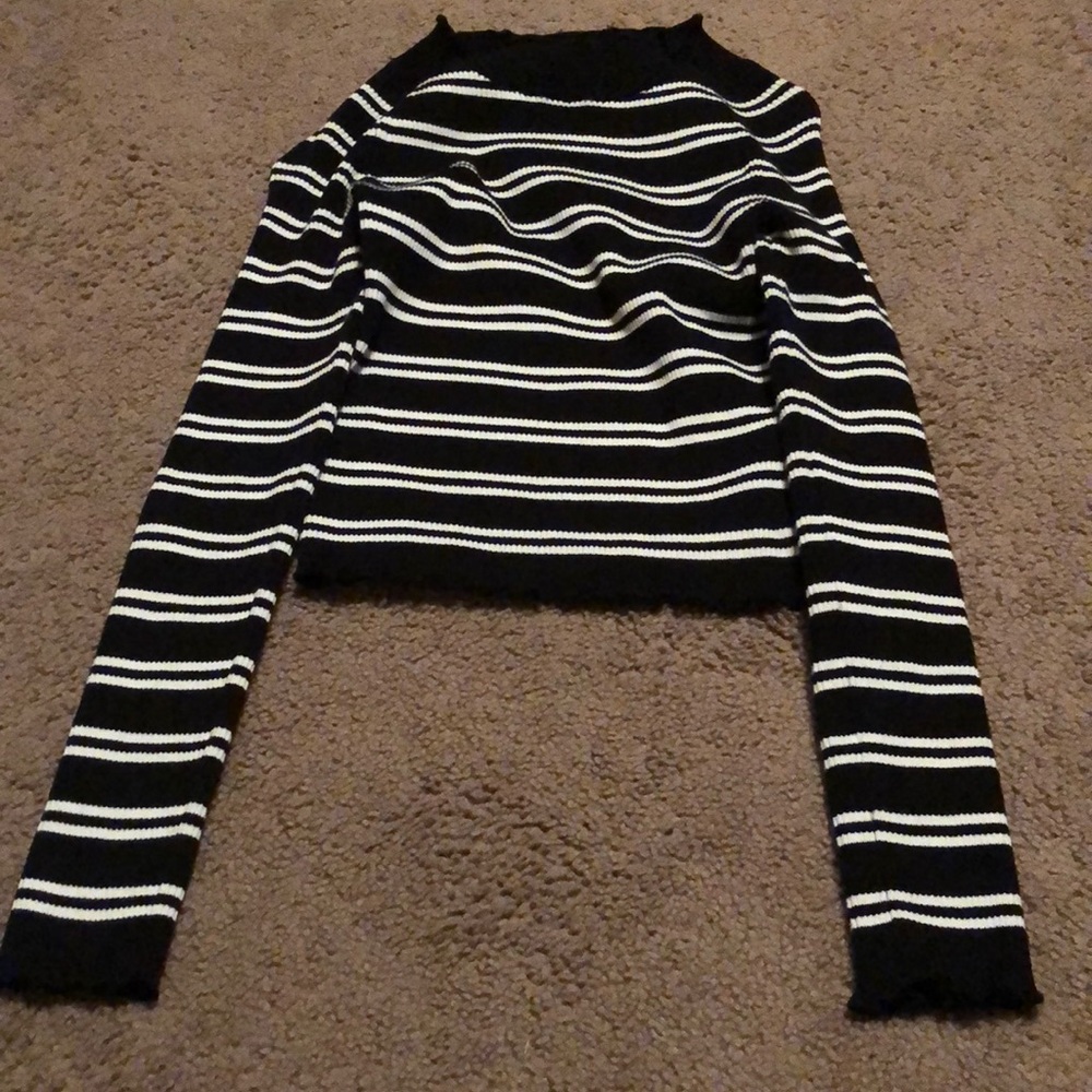 Kendall & Kylie Crop Striped Sweater